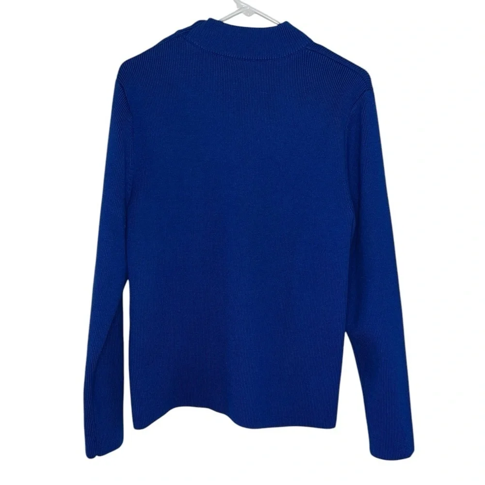 Tory Burch Sport Merino Wool Blue Colorblock Ski Sweater Women’s Size XL Outdoor - Picture 3 of 8